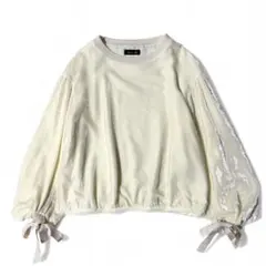極美品✨️定価11万　ドゥロワー　WINTER1 ベルベットリボンスリーブブラウス