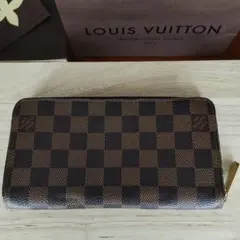 【美品】LOUIS VUITTON ダミエ 長財布 ジッピーウォレット