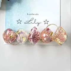 ☆*:.。. 押し花　ドライフラワー　クリップ。.:*☆ No.451