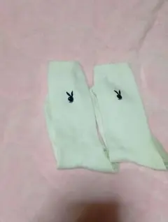 PLAYBOY レディース ソックス ホワイト 刺繍のサムネイル