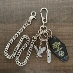 ウォレットチェーン　キーホルダー　アメカジ　ストリート　古着　イーグル　シルバー