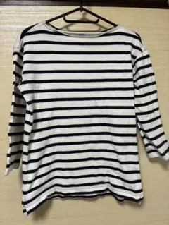 GAP ボーダー 七分袖 カットソー ホワイト ブラックのサムネイル