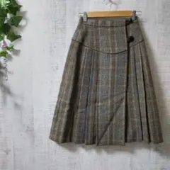 BURBERRYS プリーツスカート 【Ｓ】ウール100% ヴィンテージ 訳あり