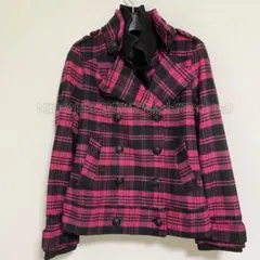 Skinny Lip ピンク チェック コート M 平成ギャル　Y２K