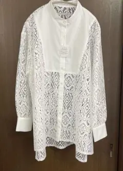 N. Natural Beauty Basic レースブラウス 長袖 ホワイトのサムネイル