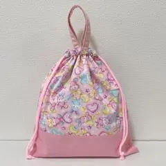 お着替え袋 体操着袋 体操着入れ ピンク うさぎ ハンドメイド