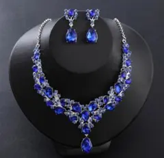 ②【衣装に】ビジューネックレス　ピアス　キラキラ　結婚式　ダンス ジルコニア