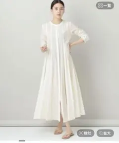 モデル試着のみ新品　カレンソロジー　ホワイト シャツワンピース FREEサイズのサムネイル