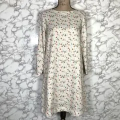 プレインピープルPlain less⭐️【サイズ2】総柄ワンピース水色　個性的