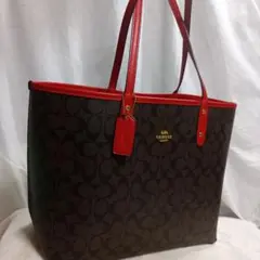 COACH コーチ　シグネチャー　トートバッグ リバーシブル　A4 PVCレザー