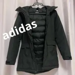 アディダス　ダウンジャケット　ブラック　ロングコート　ナイロンジャケット