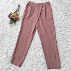 フォンセ　プリーツ　スラックス　テーパードパンツ　日本製　ピンクベージュ　S
