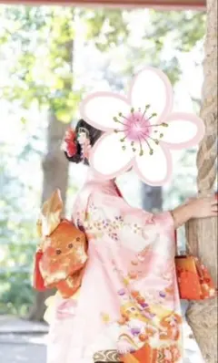 七五三 お着物7歳　フルセット。新緑の青葉や紫陽花と撮ると絶対素敵！