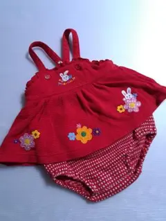 ミキハウス　ダルマオール 85 レトロ　うさぎ　ワッペン　　日本製