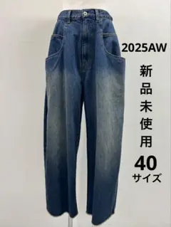 【CYAN TOKYO 】2025AW ドレープPKサイドタックワイドデニム40