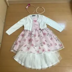 Bebe ドレス100 フォーマル3点セット 入園式 発表会 七五三 アクセ付き