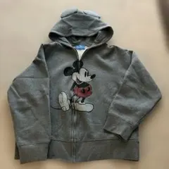 ミッキーマウス フード付きパーカー グレー