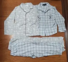 2着 フランネルパジャマ 140 ガーゼ 長袖パジャマ 145