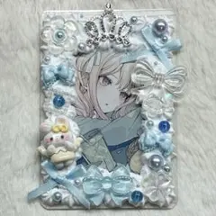 硬質ケース ホイップデコ トレカケース 水色 ハンドメイド