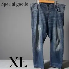 「即日発送」XL GU ダークブルークラシックフィットデニム　ジーンズ