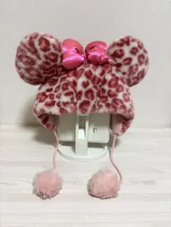 ディズニー ミニー ファンキャップ 被り物 ピンク ヒョウ柄 レオパード