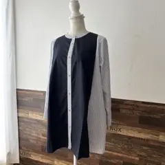 ♦︎美品ノーリーズライト　コンビブラウス　ストライプ　パールボタンのサムネイル