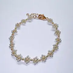 パール花型デザインアンクレット