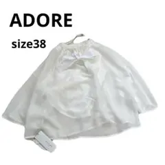 新品未使用 ADORE ブラウス ホワイト シアー リボンネック 春夏コーデ