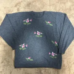 カシミアセーター花柄グレー値下げ９月末まで