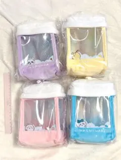 海外限定 ちいかわ ぬいポーチ 4点セット ちいかわ うさぎ ハチワレ モモンガ