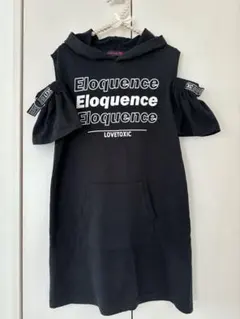 LOVETOXIC フード付きオフショルダー ワンピース ブラック　　Mサイズ