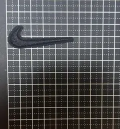 スウッシュ 刺繍アイロンワッペン ブラック