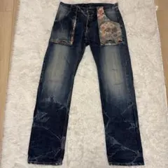 ETERNAL 備中倉敷工房/倉 朽ちなし 和柄 ヴィンテージ加工チノパン ETERNAL 備中倉敷工房⁄倉 朽ちなし 和柄 ヴィンテージ加工チノパン