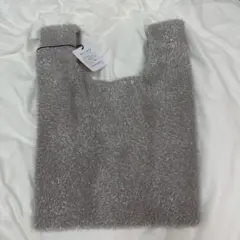 Arpege story ラメニット トートバッグ シルバー