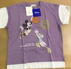 新品タグ付き✴︎ディズニー 重ね着風 半袖Tシャツ バスケ