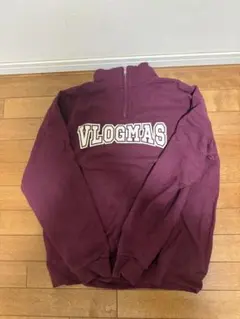 ハーフジップ スウェット バーガンディ