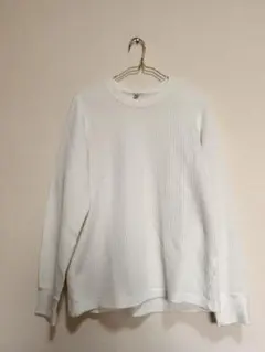 ユニクロ　ワッフルクルーネックT シャツ　M 白のサムネイル