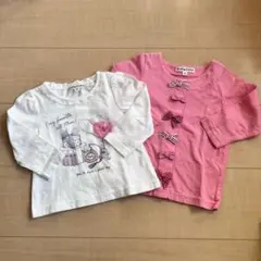 エニィファム 長袖Tシャツとカーディガン 2点セット 80cm ロンT ピンク