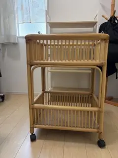 ❣️お値下げ*籐製　飾り棚&引出し2段型 組立式傾斜かざり棚 ハンドメイド 展示 ディスプレイ オリジナル