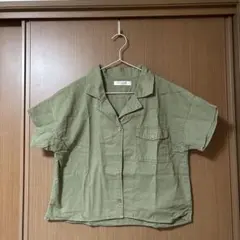 オリーブグリーン 半袖シャツ