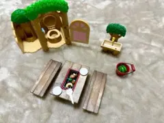 【初代】シルバニア【公園　BBQセット】キャンプセット　ミニチュア小物