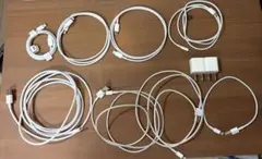 iPhone Lightning ケーブル8本とアダプタ2個