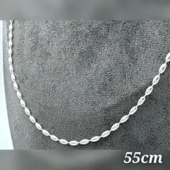 ヴィンテージ シルバー 925 シンプル チェーン ネックレス 55cm