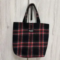 KALDI チェック柄 winterトートバッグ
