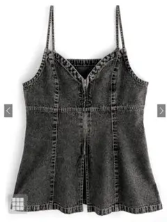 グ*バ様 GRL グレイル フロントジップデニムキャミソール gn127 グレー