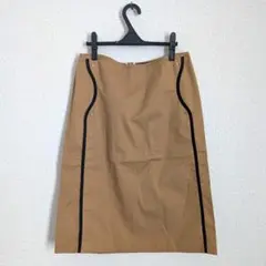 PIAZZA SEMPIONE ミディ丈ペンシルスカート ストレッチ キャメルのサムネイル