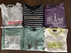 130cm 子供服 半袖/長袖 6枚セット BeBe他