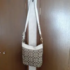 ★値下げ★COACH ショルダーバッグ ロゴ柄 ブラウン