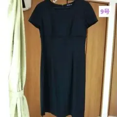 【美品】東京スタイル　 ワンピース　半袖　　黒　9号　礼服　ブラックフォーマル