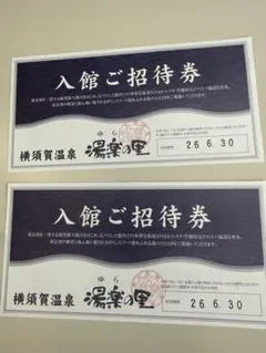 横須賀温泉 湯楽の里 入館ご招待券２枚のサムネイル